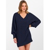 image:imageANRABESS Womens Long Sleeve V Neck Oversized Cable Knit Mini Sweater Dresses 2026 Winter Fall Trendy Pullover Tunic OutfitsNavy Blue
