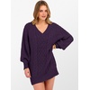 image:imageANRABESS Womens Long Sleeve V Neck Oversized Cable Knit Mini Sweater Dresses 2026 Winter Fall Trendy Pullover Tunic OutfitsPurple