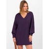 image:imageANRABESS Womens Long Sleeve V Neck Oversized Cable Knit Mini Sweater Dresses 2026 Winter Fall Trendy Pullover Tunic OutfitsPurple