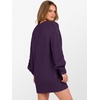 image:imageANRABESS Womens Long Sleeve V Neck Oversized Cable Knit Mini Sweater Dresses 2026 Winter Fall Trendy Pullover Tunic OutfitsPurple