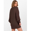 image:imageANRABESS Womens Long Sleeve V Neck Oversized Cable Knit Mini Sweater Dresses 2026 Winter Fall Trendy Pullover Tunic OutfitsRed Brown