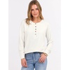 image:imageANRABESS Womens Long Sleeve Waffle Knit Shirts Dressy Casual Loose Button Up V Neck Henley Tops 2026 Fall Basic Tee BlouseBeige