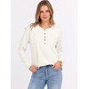 image:imageANRABESS Womens Long Sleeve Waffle Knit Shirts Dressy Casual Loose Button Up V Neck Henley Tops 2026 Fall Basic Tee BlouseBeige