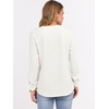 image:imageANRABESS Womens Long Sleeve Waffle Knit Shirts Dressy Casual Loose Button Up V Neck Henley Tops 2026 Fall Basic Tee BlouseBeige