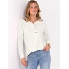 image:imageANRABESS Womens Long Sleeve Waffle Knit Shirts Dressy Casual Loose Button Up V Neck Henley Tops 2026 Fall Basic Tee BlouseBeige