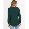 image:imageANRABESS Womens Long Sleeve Waffle Knit Shirts Dressy Casual Loose Button Up V Neck Henley Tops 2026 Fall Basic Tee BlouseDeep Green