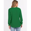 image:imageANRABESS Womens Long Sleeve Waffle Knit Shirts Dressy Casual Loose Button Up V Neck Henley Tops 2026 Fall Basic Tee BlouseGreen