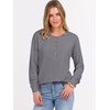 image:imageANRABESS Womens Long Sleeve Waffle Knit Shirts Dressy Casual Loose Button Up V Neck Henley Tops 2026 Fall Basic Tee BlouseGrey