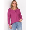 image:imageANRABESS Womens Long Sleeve Waffle Knit Shirts Dressy Casual Loose Button Up V Neck Henley Tops 2026 Fall Basic Tee BlouseHot Pink