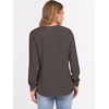 image:imageANRABESS Womens Long Sleeve Waffle Knit Shirts Dressy Casual Loose Button Up V Neck Henley Tops 2026 Fall Basic Tee BlouseLight Brown