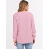 image:imageANRABESS Womens Long Sleeve Waffle Knit Shirts Dressy Casual Loose Button Up V Neck Henley Tops 2026 Fall Basic Tee BlouseLight Pink