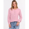 image:imageANRABESS Womens Long Sleeve Waffle Knit Shirts Dressy Casual Loose Button Up V Neck Henley Tops 2026 Fall Basic Tee BlouseLight Pink
