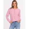 image:imageANRABESS Womens Long Sleeve Waffle Knit Shirts Dressy Casual Loose Button Up V Neck Henley Tops 2026 Fall Basic Tee BlouseLight Pink