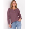 image:imageANRABESS Womens Long Sleeve Waffle Knit Shirts Dressy Casual Loose Button Up V Neck Henley Tops 2026 Fall Basic Tee BlouseMauve