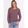 image:imageANRABESS Womens Long Sleeve Waffle Knit Shirts Dressy Casual Loose Button Up V Neck Henley Tops 2026 Fall Basic Tee BlouseMauve
