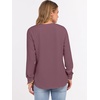 image:imageANRABESS Womens Long Sleeve Waffle Knit Shirts Dressy Casual Loose Button Up V Neck Henley Tops 2026 Fall Basic Tee BlouseMauve