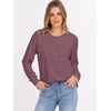 image:imageANRABESS Womens Long Sleeve Waffle Knit Shirts Dressy Casual Loose Button Up V Neck Henley Tops 2026 Fall Basic Tee BlouseMauve