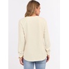 image:imageANRABESS Womens Long Sleeve Waffle Knit Shirts Dressy Casual Loose Button Up V Neck Henley Tops 2026 Fall Basic Tee BlouseParchment