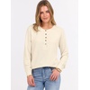 image:imageANRABESS Womens Long Sleeve Waffle Knit Shirts Dressy Casual Loose Button Up V Neck Henley Tops 2026 Fall Basic Tee BlouseParchment