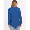 image:imageANRABESS Womens Long Sleeve Waffle Knit Shirts Dressy Casual Loose Button Up V Neck Henley Tops 2026 Fall Basic Tee BlouseRoyal Blue