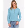 image:imageANRABESS Womens Long Sleeve Waffle Knit Shirts Dressy Casual Loose Button Up V Neck Henley Tops 2026 Fall Basic Tee BlouseSky Blue