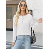 image:imageANRABESS Womens Long Sleeve Waffle Knit Shirts Dressy Casual Loose Button Up V Neck Henley Tops 2026 Fall Basic Tee BlouseWhite
