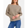 image:imageANRABESS Womens Off Shoulder Sweaters 2026 Fall Long Batwing Sleeve Loose Fit Knit Tops Casual Pullovers JumpersBright Tan