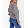 image:imageANRABESS Womens Off Shoulder Sweaters 2026 Fall Long Batwing Sleeve Loose Fit Knit Tops Casual Pullovers JumpersPurple Taupe