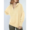 image:imageANRABESS Womens Oversized Fashion Long Sleeve Quarter Zip Baggy Loose Slouchy Sweater Pullover Tops 2026 Fall OutfitsApricot