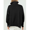 image:imageANRABESS Womens Oversized Fashion Long Sleeve Quarter Zip Baggy Loose Slouchy Sweater Pullover Tops 2026 Fall OutfitsBlack