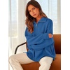 image:imageANRABESS Womens Oversized Fashion Long Sleeve Quarter Zip Baggy Loose Slouchy Sweater Pullover Tops 2026 Fall OutfitsBlue