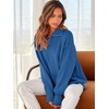 image:imageANRABESS Womens Oversized Fashion Long Sleeve Quarter Zip Baggy Loose Slouchy Sweater Pullover Tops 2026 Fall OutfitsBlue