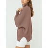 image:imageANRABESS Womens Oversized Fashion Long Sleeve Quarter Zip Baggy Loose Slouchy Sweater Pullover Tops 2026 Fall OutfitsBrown