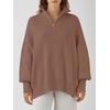 image:imageANRABESS Womens Oversized Fashion Long Sleeve Quarter Zip Baggy Loose Slouchy Sweater Pullover Tops 2026 Fall OutfitsBrown