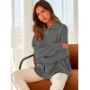 image:imageANRABESS Womens Oversized Fashion Long Sleeve Quarter Zip Baggy Loose Slouchy Sweater Pullover Tops 2026 Fall OutfitsDark Gray