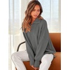 image:imageANRABESS Womens Oversized Fashion Long Sleeve Quarter Zip Baggy Loose Slouchy Sweater Pullover Tops 2026 Fall OutfitsDark Gray