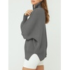 image:imageANRABESS Womens Oversized Fashion Long Sleeve Quarter Zip Baggy Loose Slouchy Sweater Pullover Tops 2026 Fall OutfitsDark Gray