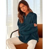image:imageANRABESS Womens Oversized Fashion Long Sleeve Quarter Zip Baggy Loose Slouchy Sweater Pullover Tops 2026 Fall OutfitsDeep Blue