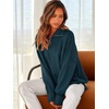 image:imageANRABESS Womens Oversized Fashion Long Sleeve Quarter Zip Baggy Loose Slouchy Sweater Pullover Tops 2026 Fall OutfitsDeep Blue