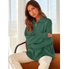 image:imageANRABESS Womens Oversized Fashion Long Sleeve Quarter Zip Baggy Loose Slouchy Sweater Pullover Tops 2026 Fall OutfitsDeep Gray Geen