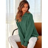 image:imageANRABESS Womens Oversized Fashion Long Sleeve Quarter Zip Baggy Loose Slouchy Sweater Pullover Tops 2026 Fall OutfitsDeep Gray Geen