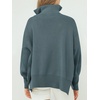 image:imageANRABESS Womens Oversized Fashion Long Sleeve Quarter Zip Baggy Loose Slouchy Sweater Pullover Tops 2026 Fall OutfitsDusty Blue