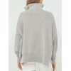 image:imageANRABESS Womens Oversized Fashion Long Sleeve Quarter Zip Baggy Loose Slouchy Sweater Pullover Tops 2026 Fall OutfitsGray