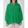 image:imageANRABESS Womens Oversized Fashion Long Sleeve Quarter Zip Baggy Loose Slouchy Sweater Pullover Tops 2026 Fall OutfitsGreen