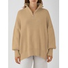 image:imageANRABESS Womens Oversized Fashion Long Sleeve Quarter Zip Baggy Loose Slouchy Sweater Pullover Tops 2026 Fall OutfitsKhaki