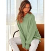 image:imageANRABESS Womens Oversized Fashion Long Sleeve Quarter Zip Baggy Loose Slouchy Sweater Pullover Tops 2026 Fall OutfitsLight Green