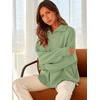 image:imageANRABESS Womens Oversized Fashion Long Sleeve Quarter Zip Baggy Loose Slouchy Sweater Pullover Tops 2026 Fall OutfitsLight Green