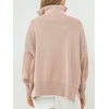 image:imageANRABESS Womens Oversized Fashion Long Sleeve Quarter Zip Baggy Loose Slouchy Sweater Pullover Tops 2026 Fall OutfitsPink