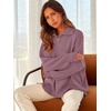 image:imageANRABESS Womens Oversized Fashion Long Sleeve Quarter Zip Baggy Loose Slouchy Sweater Pullover Tops 2026 Fall OutfitsPurple