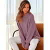 image:imageANRABESS Womens Oversized Fashion Long Sleeve Quarter Zip Baggy Loose Slouchy Sweater Pullover Tops 2026 Fall OutfitsPurple